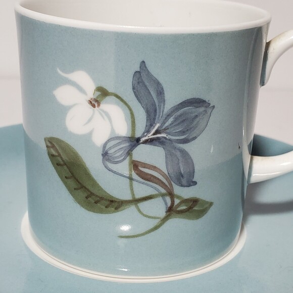 Susie Cooper Demitasse (Small) Cup and Saucer Blue Floral Vintage - Picture 3 of 8